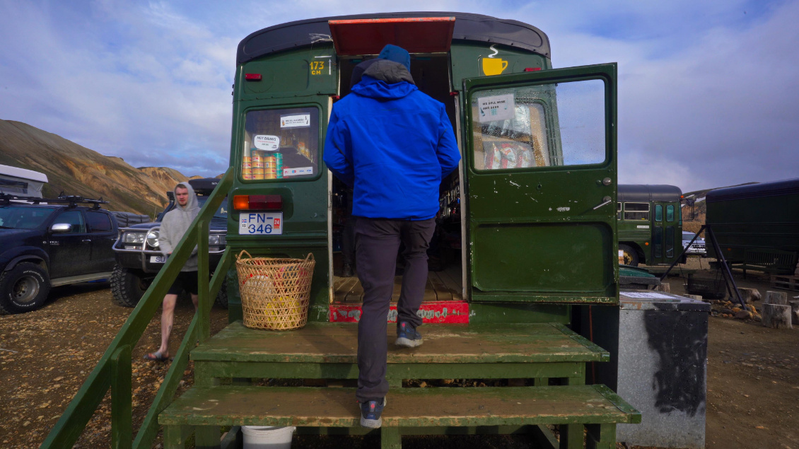 Micro épicerie au camp du Landmannalaugar.
Photo : Alex Godard