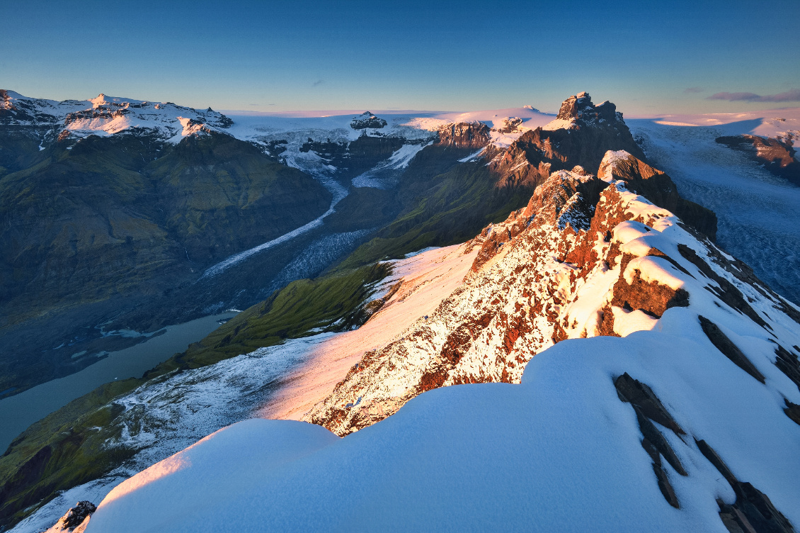 Sommet du Kristínartindar dans le parc national de Skaftafell.
Photo : Guillaume Hermant.