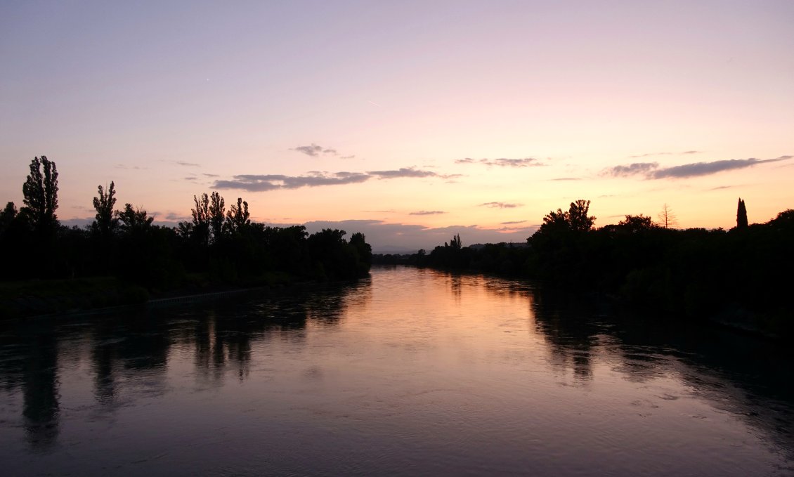 Coucher se soleil sur l'Isère