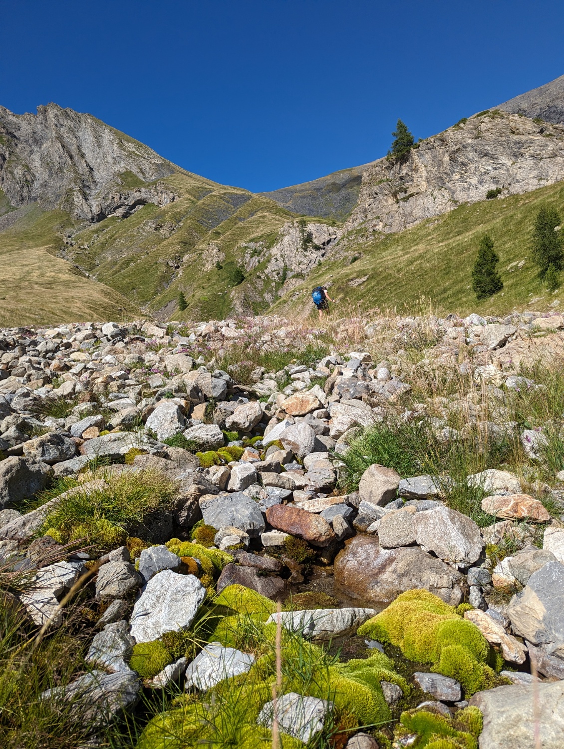 Montée colorée sous le col de Méollion