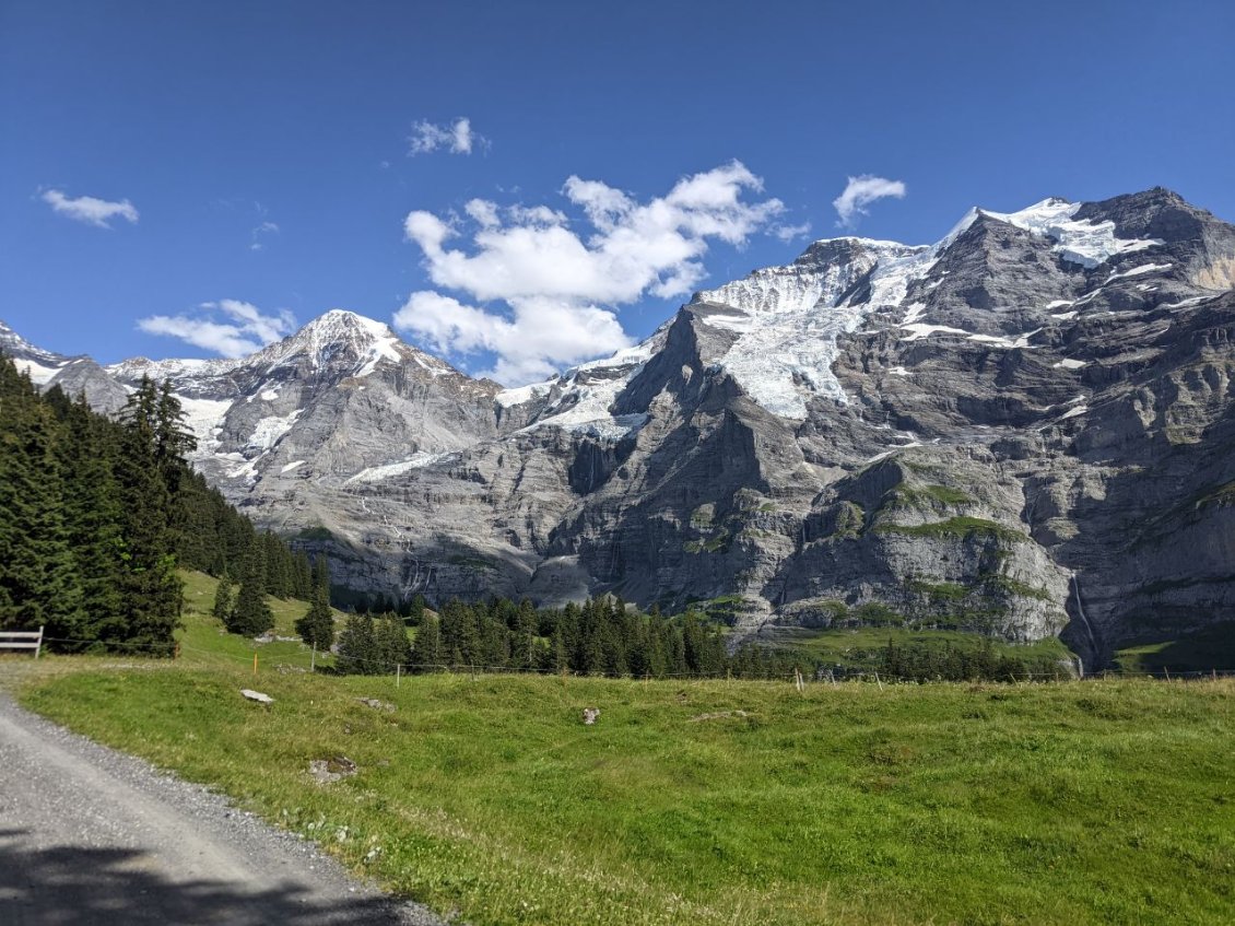 J71 - Dans la montée vers Kleine Scheidegg, vue sur la Jung Frau et le Monsch.