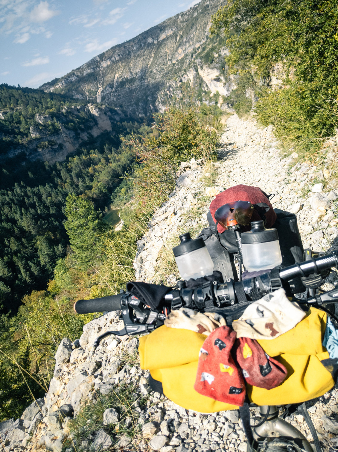 Sortie des gorges par un long poussage.