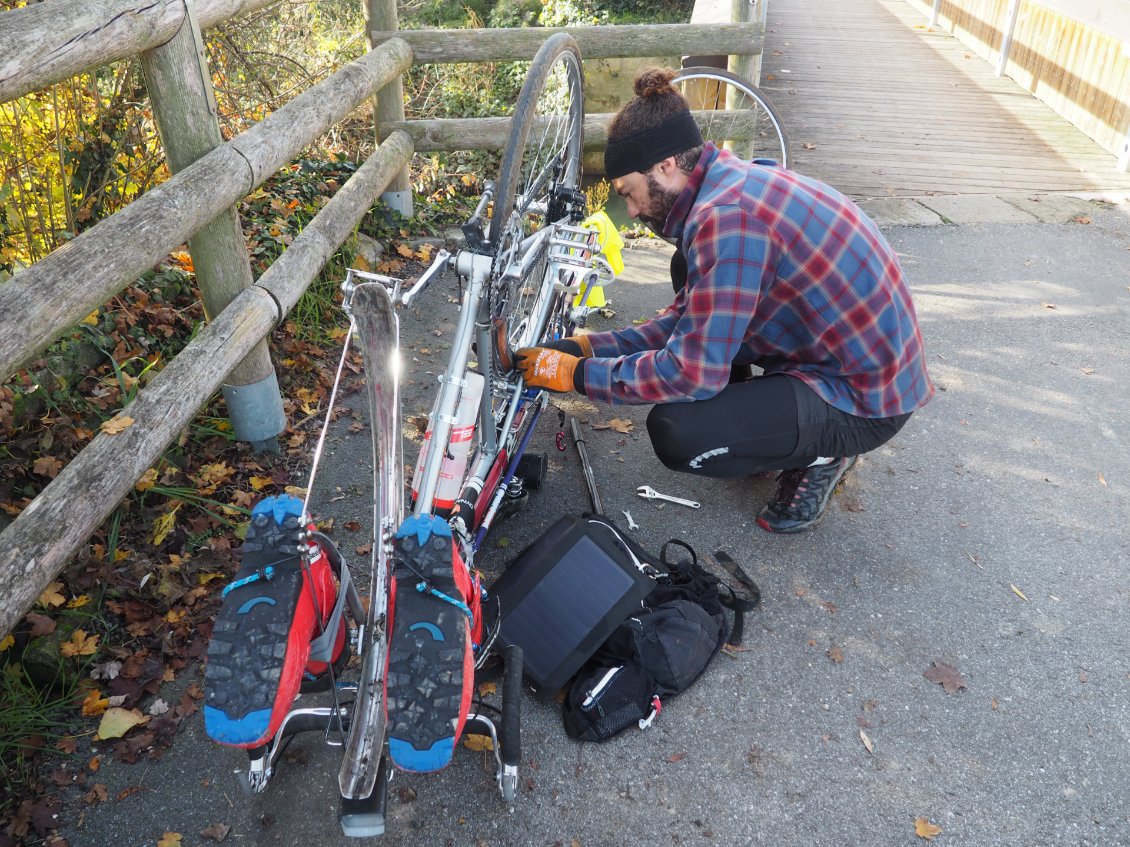 Obligé de refaire les réglages du derailleur et des freins.