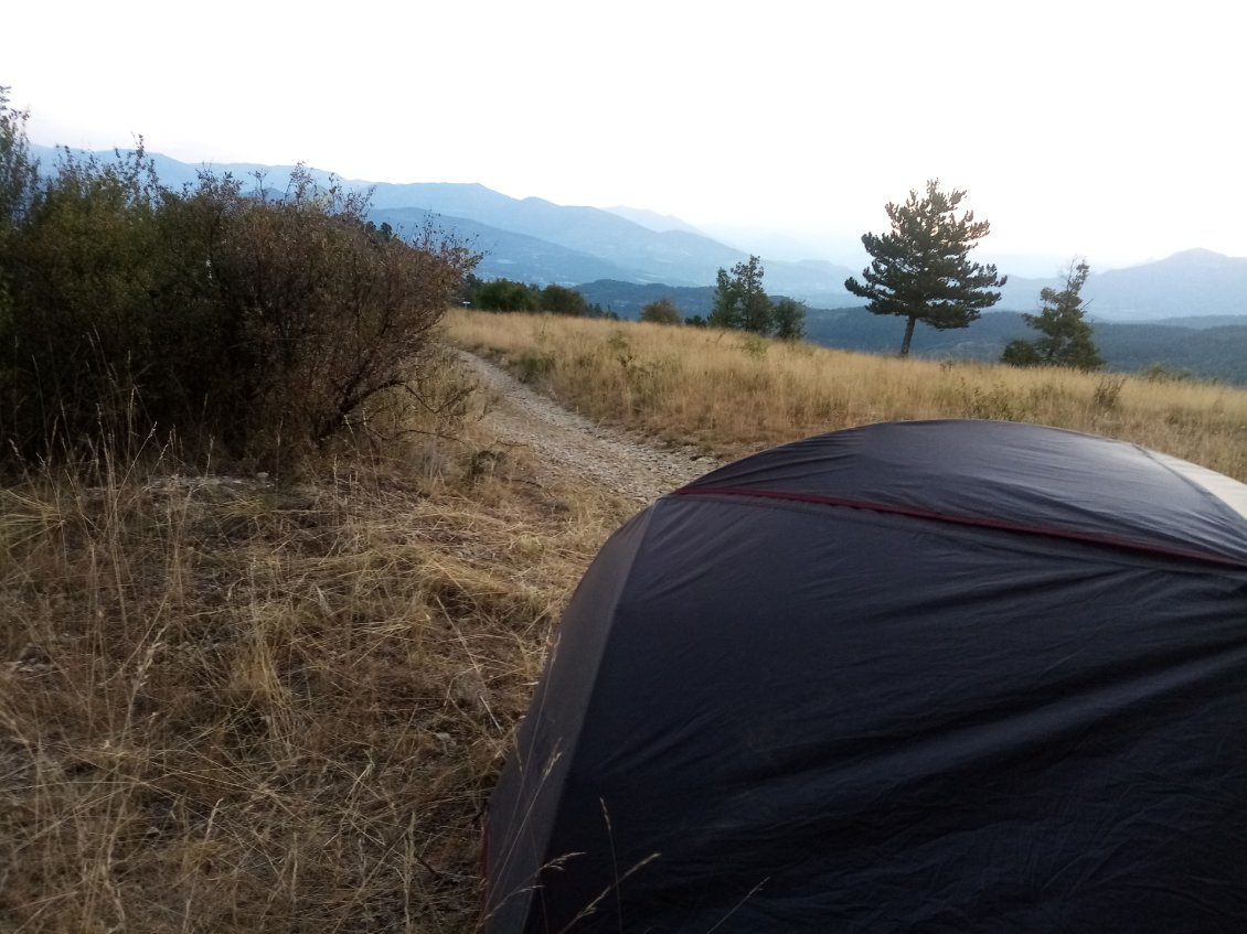 Vue de mon bivouac au col d'Espinouse.