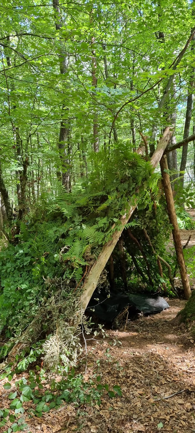 #13 Nemo Dory.
Cabane réalisée dans la forêt autour de l'étang de Vioreau dans le 44, pour une nuit.