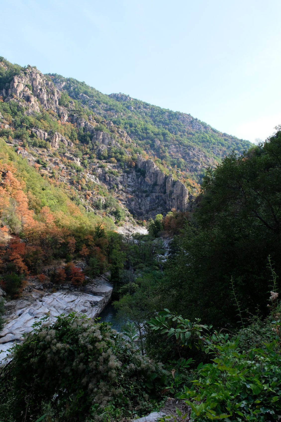 Descente dans les gorges de la Palhères