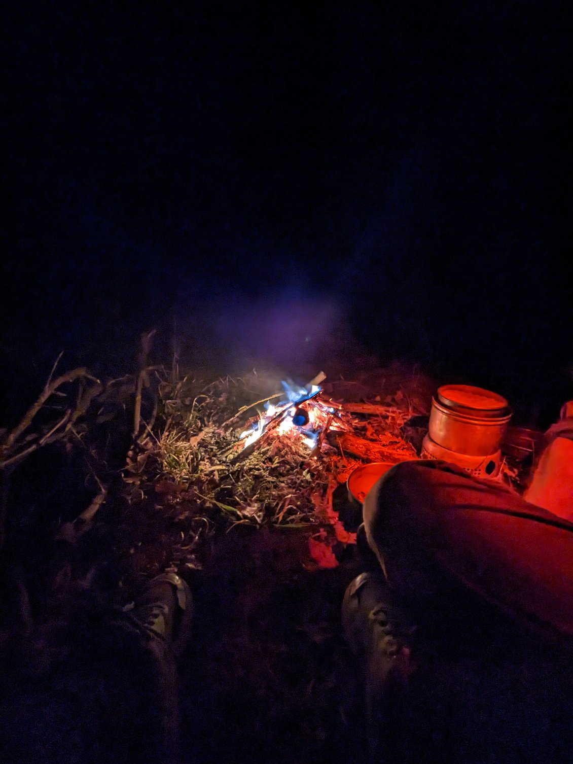 Bivouac on fire...
