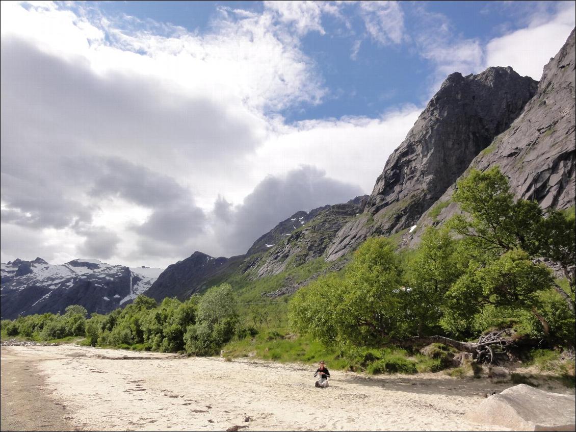 Et les falaises et glacier juste derrière (Kvaløya)