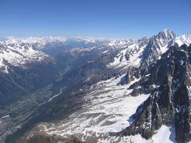 vol au dessus de l'Aiguille du Midi