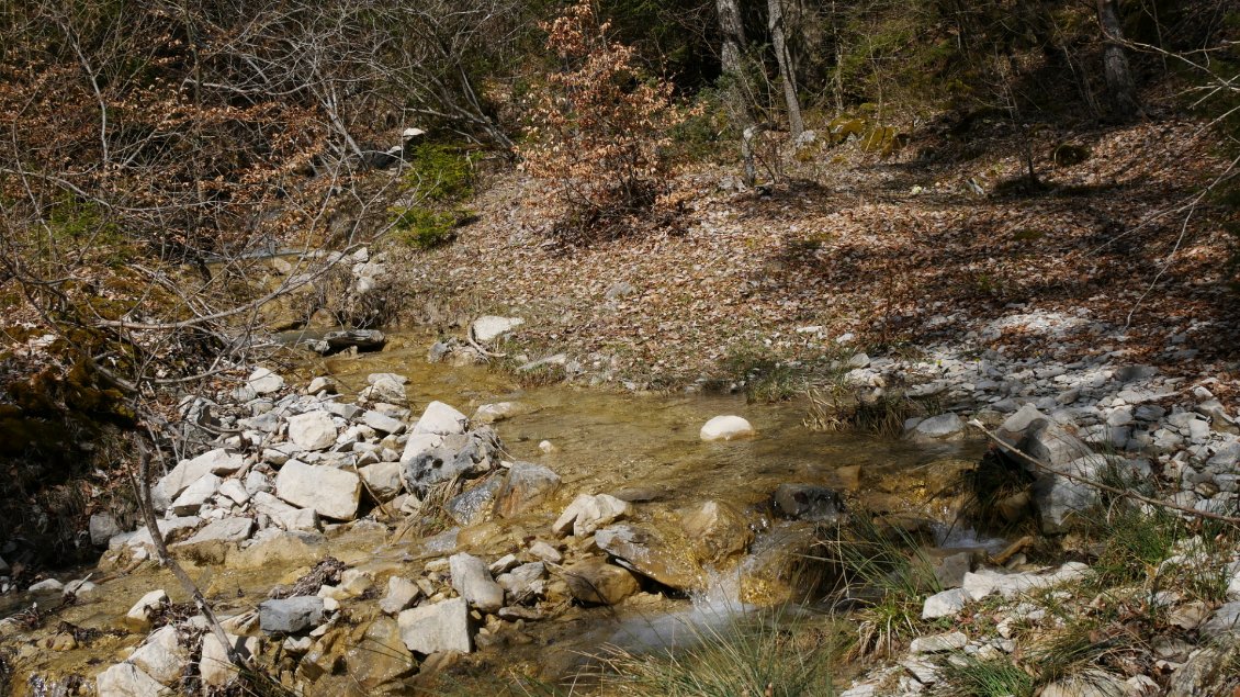 un ruisseau avec de l'eau : c'est suffisamment rare dans le Vercors pour prendre le temps d'une baignade
