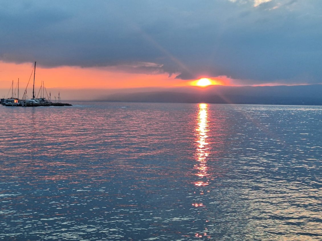 Coucher de soleil à Evian.