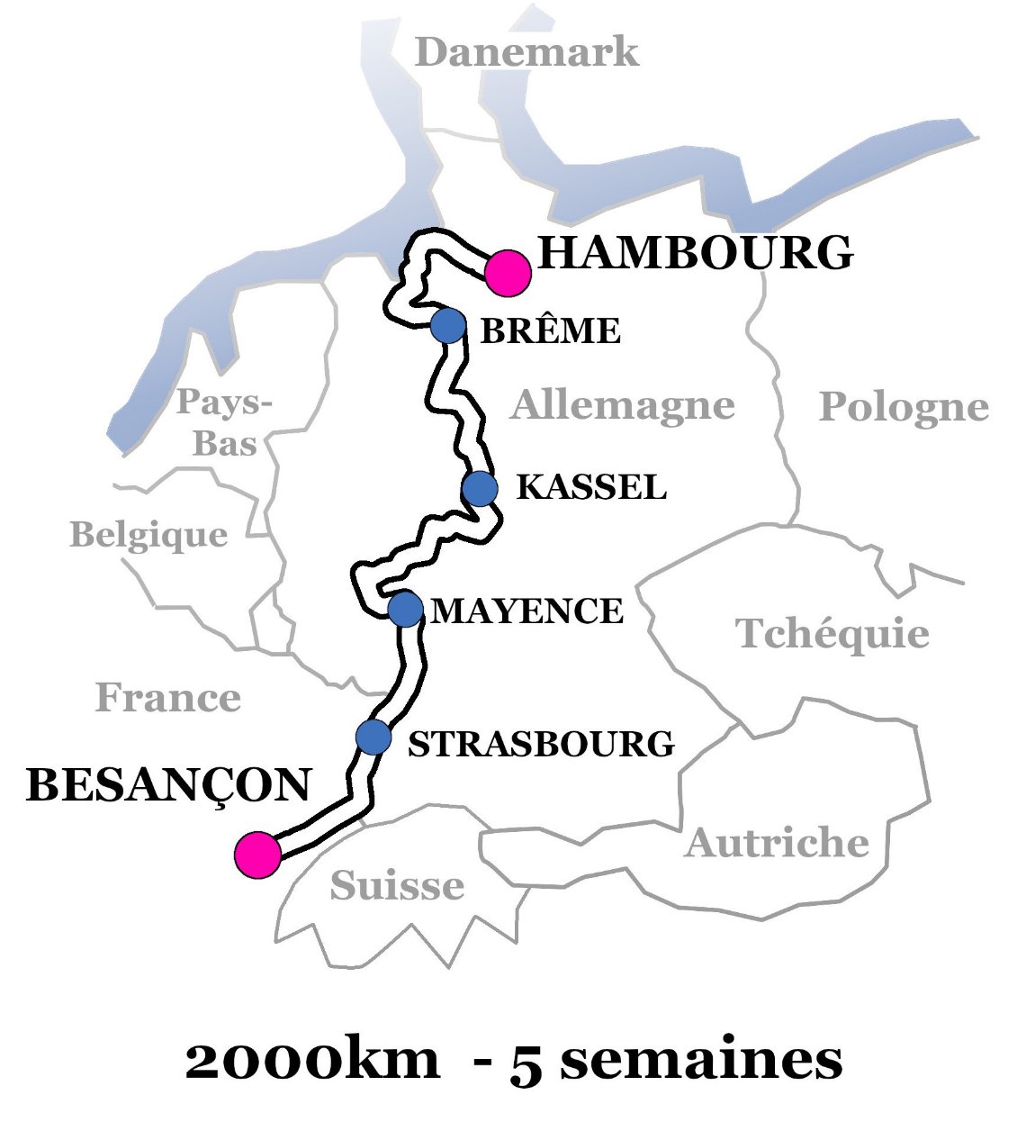Carte du voyage.