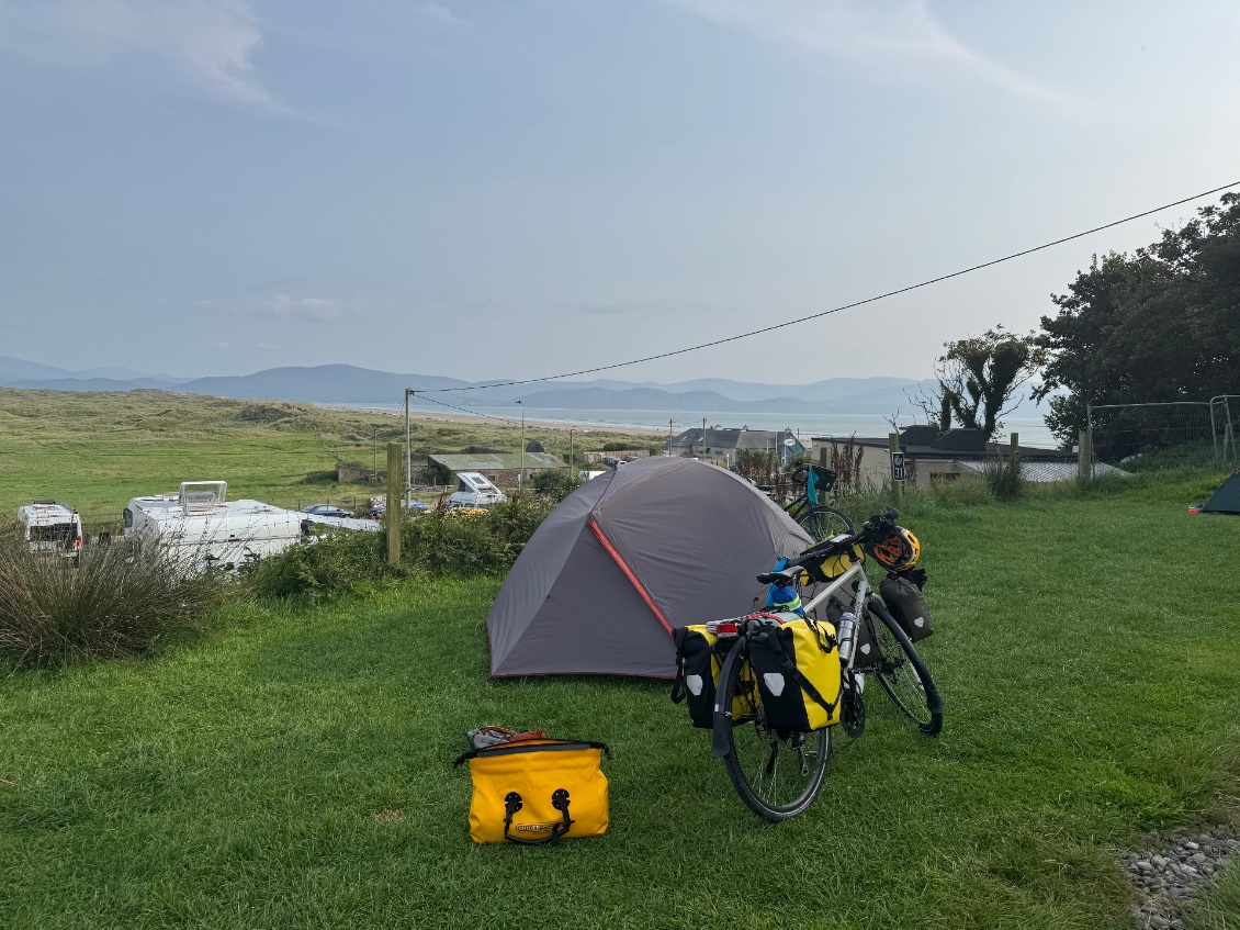 Arrivée au camping surplombant la plage de Inch