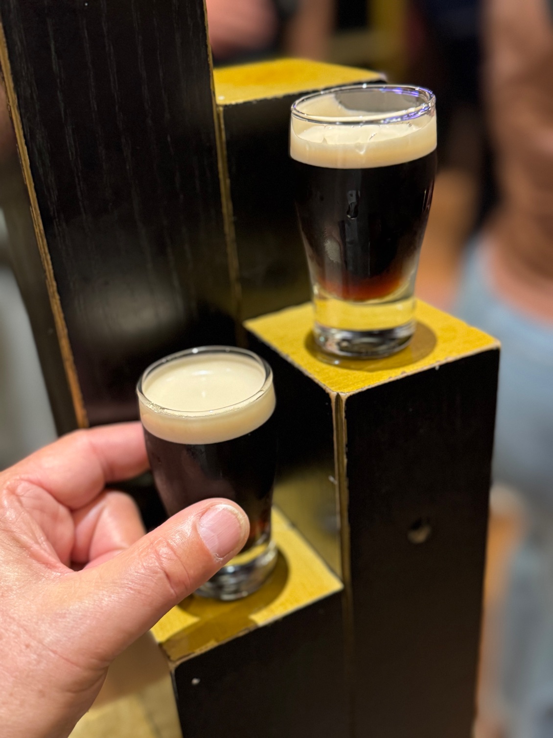 Dégustation au cours de Guiness Store Expérience pour le nez et le goût