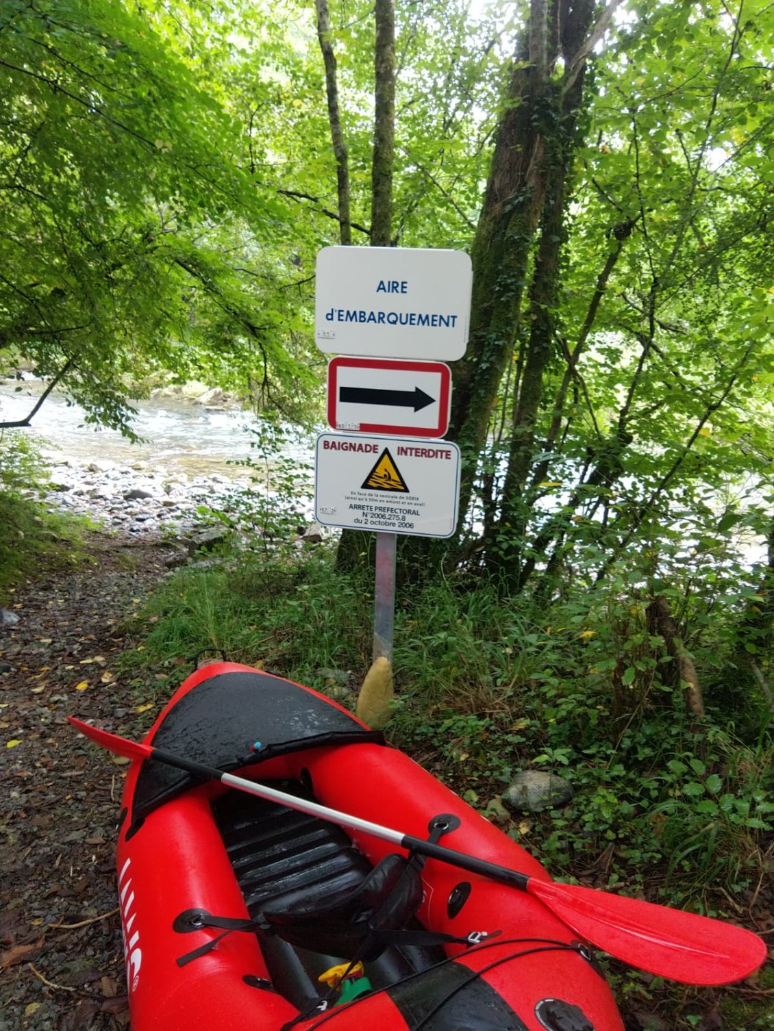 Aire d'embarquement après le contournement du barrage n°2
