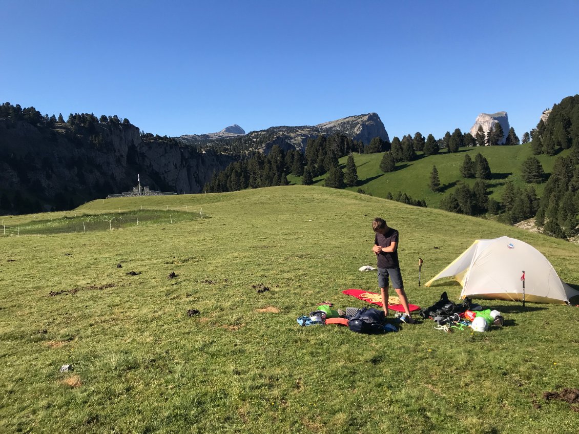 Le bivouac à Chaumailloux.