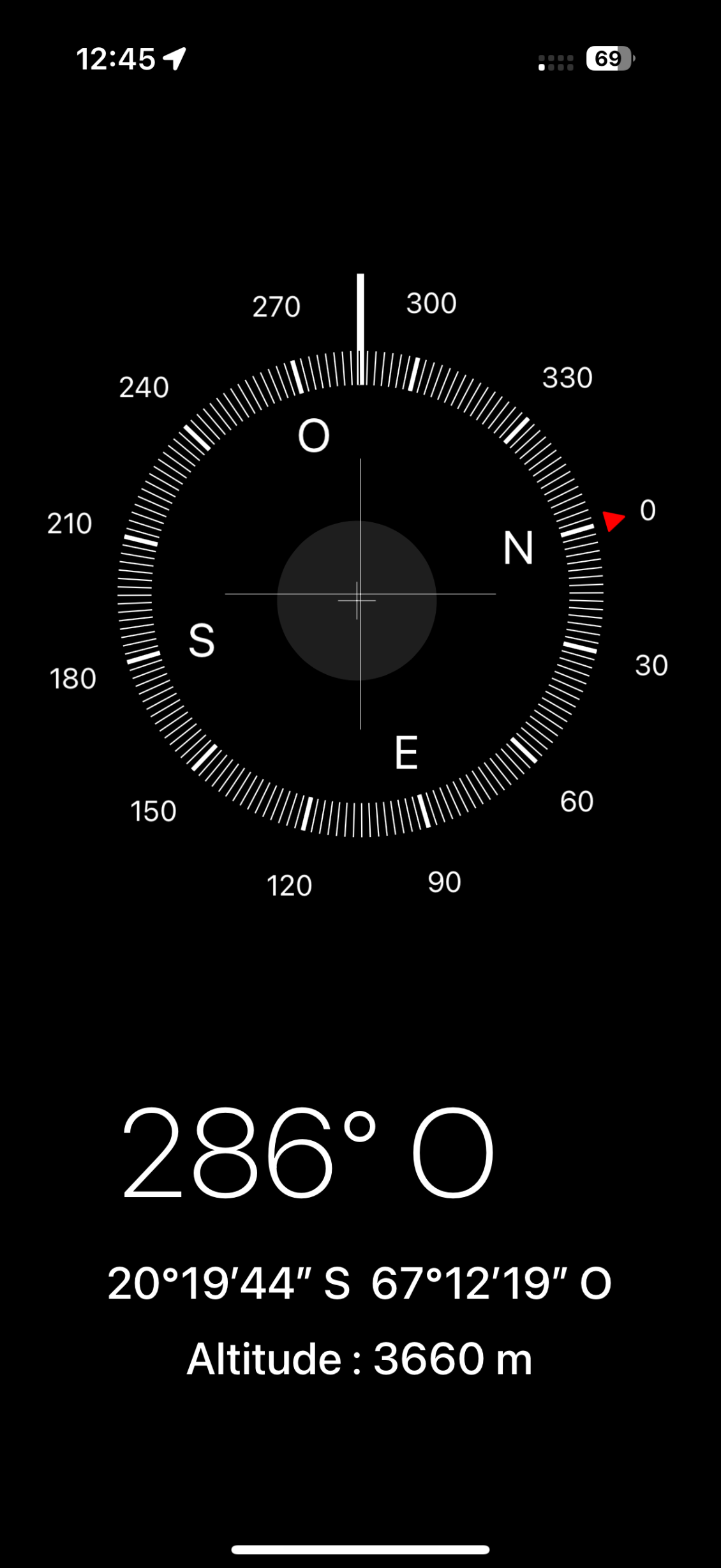 Altitude actuelle