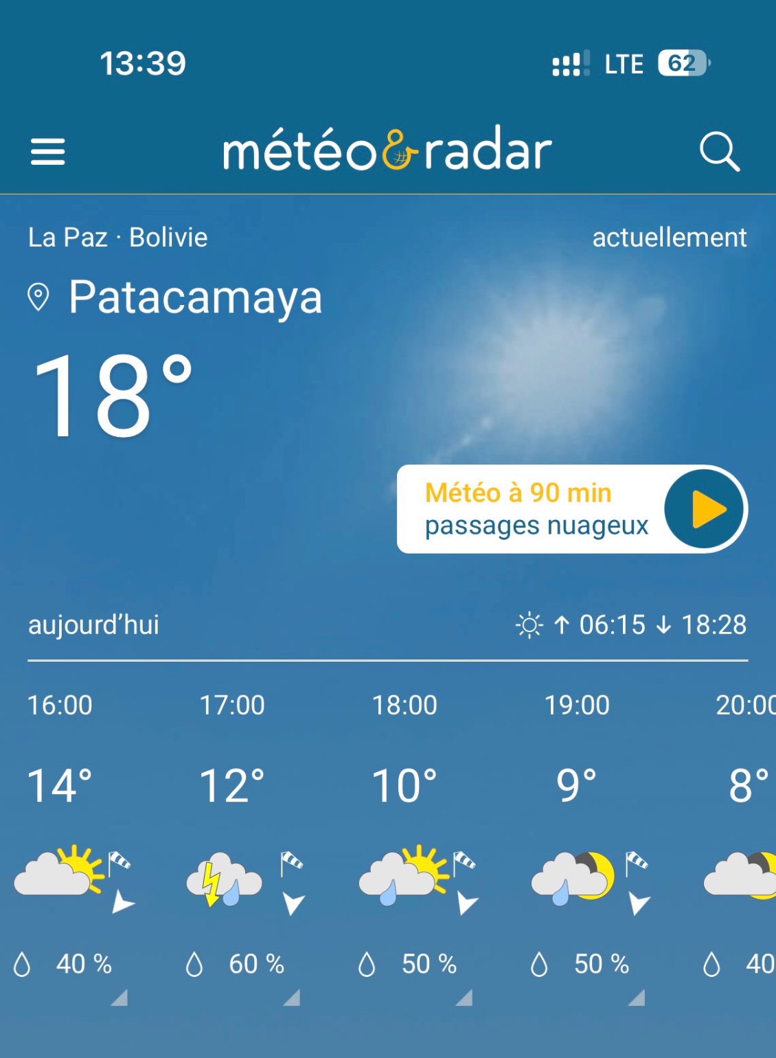 Vent et orages annoncés