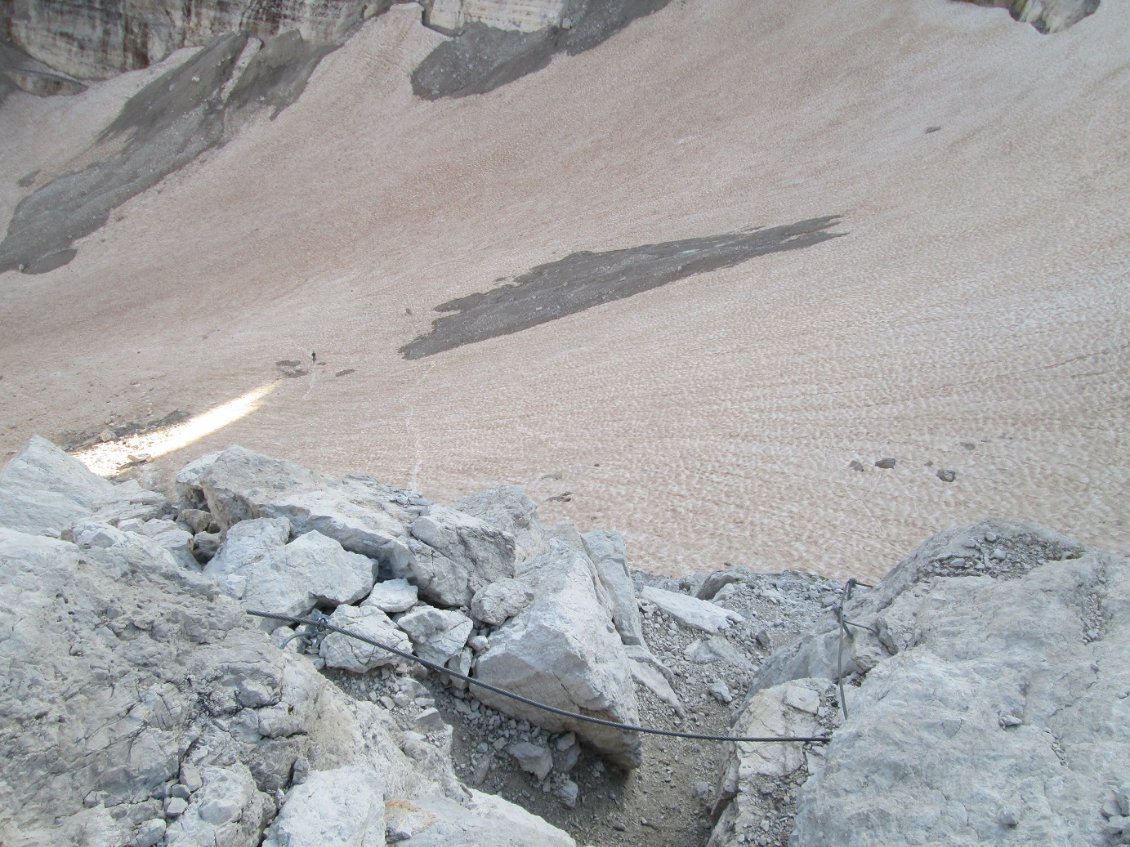 Début des câbles pour la descente