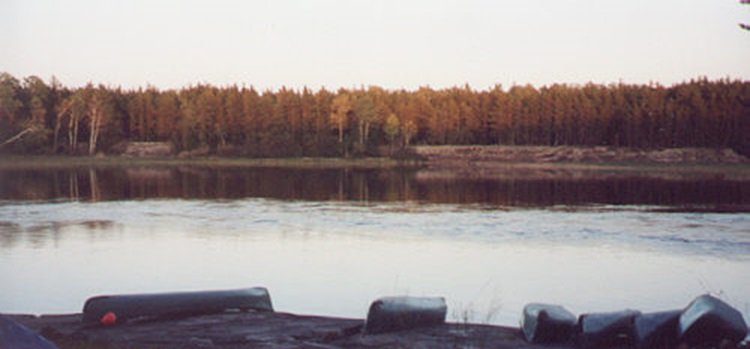 Couché de soleil sur la forêt boréale