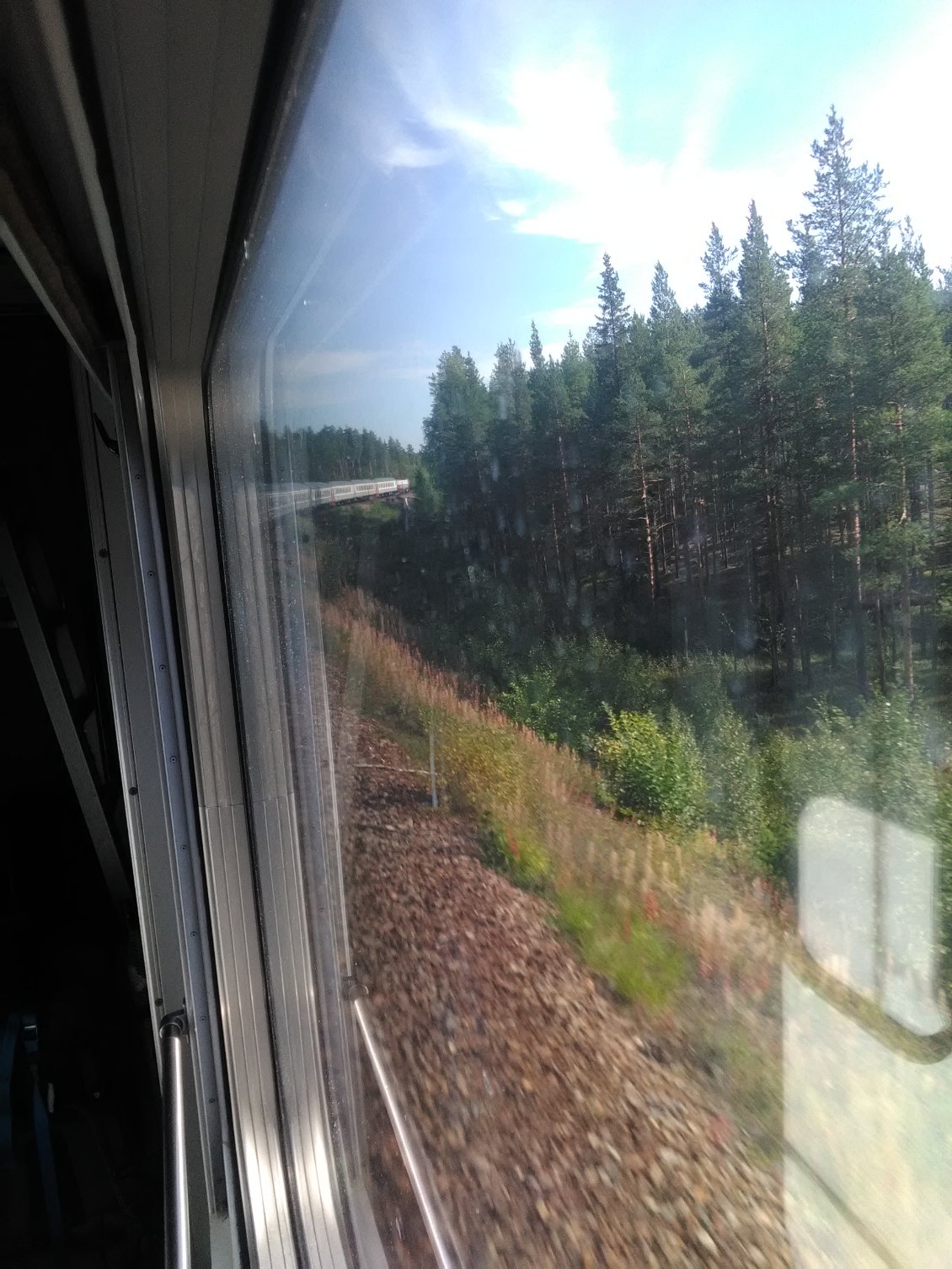 À travers les forêts suédoises, dans le nattåg (dont le terminus est Narvik en Norvège)