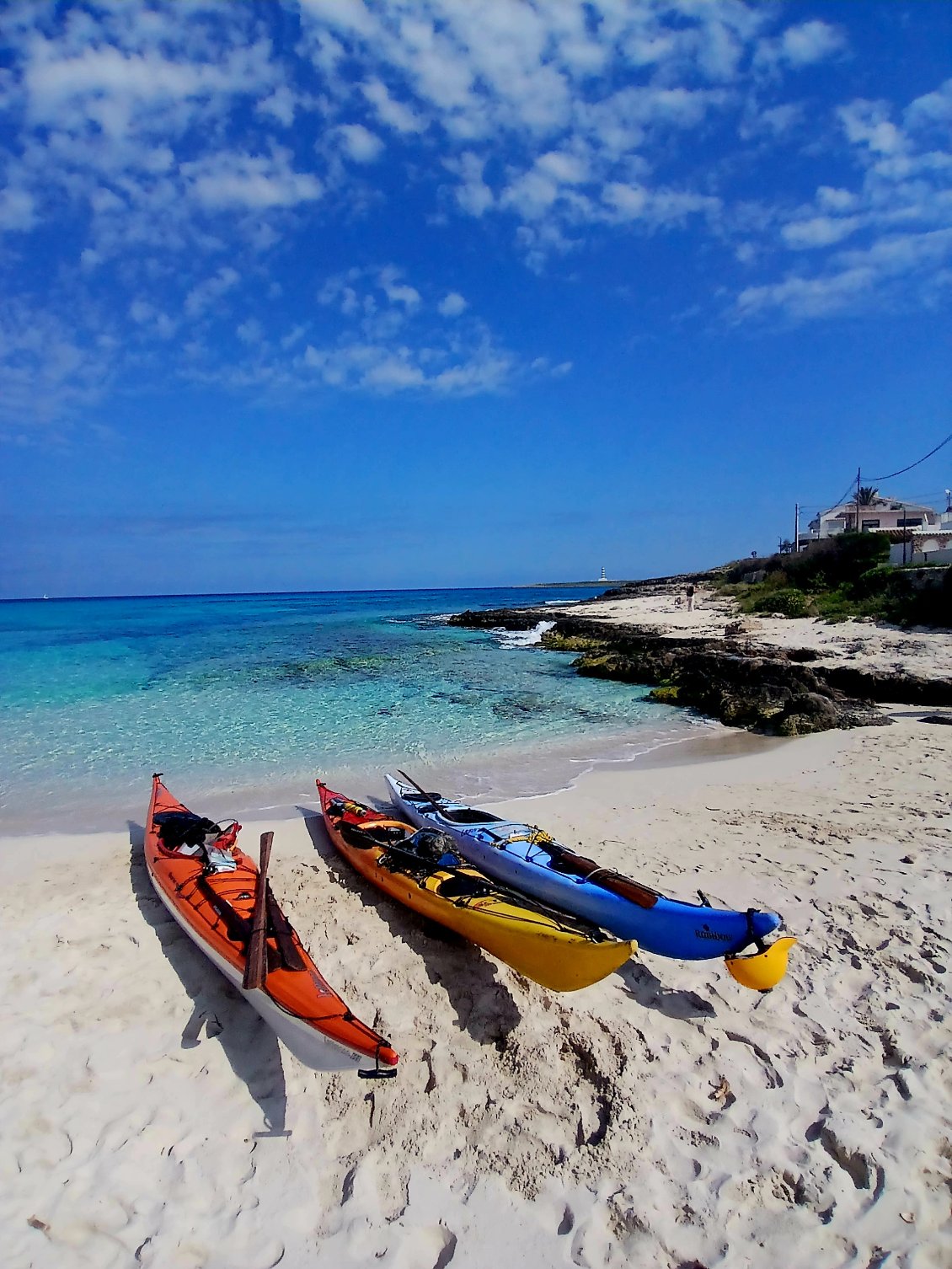 Platge Punta Prima. Au loin phare de l'Illa de l'Aire