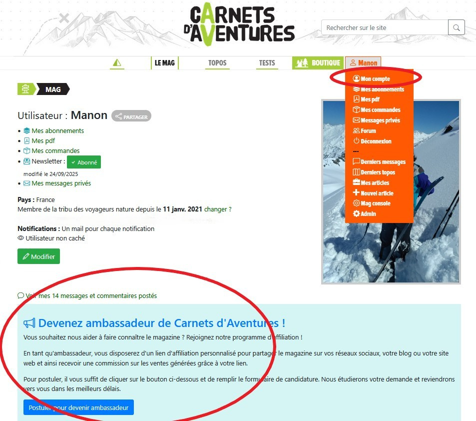 Devenez ambassadeur Carnets d'Aventures