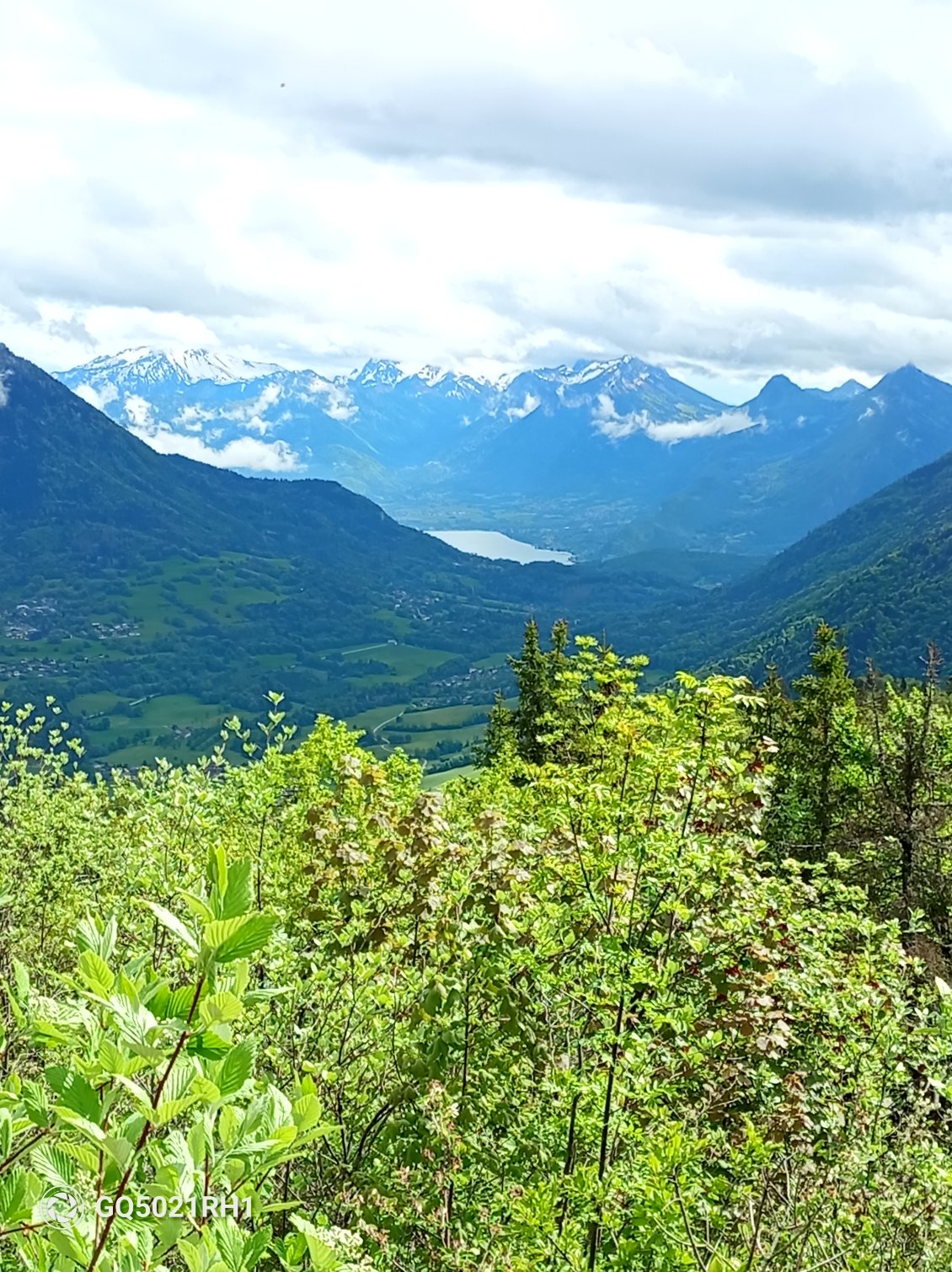 Vue depuis Lachat de Dingy, on peut voir deux parties du lac
