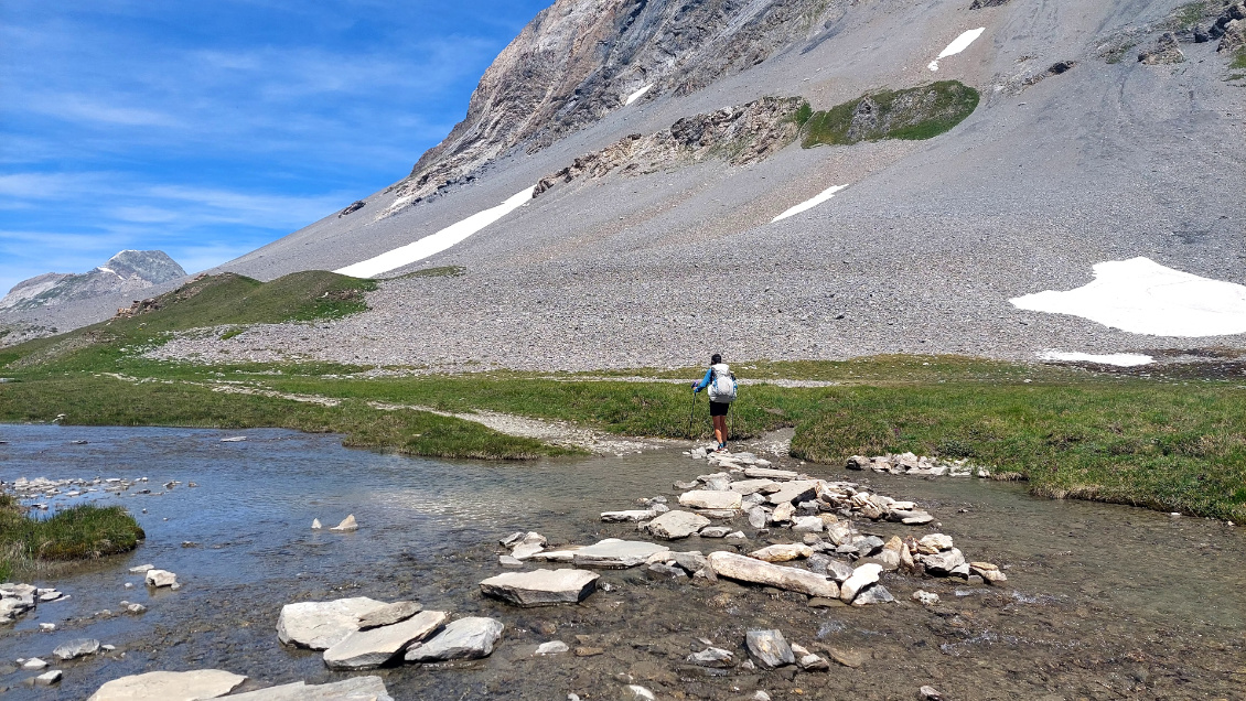Traversée du ruisseau de la Vanoise, Parc National de la Vanoise