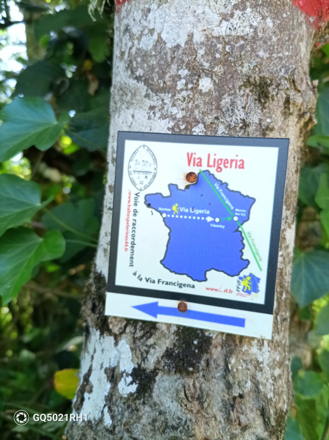 Nous utilisons une partie de la Via Ligeria qui relit Nantes à Rome
