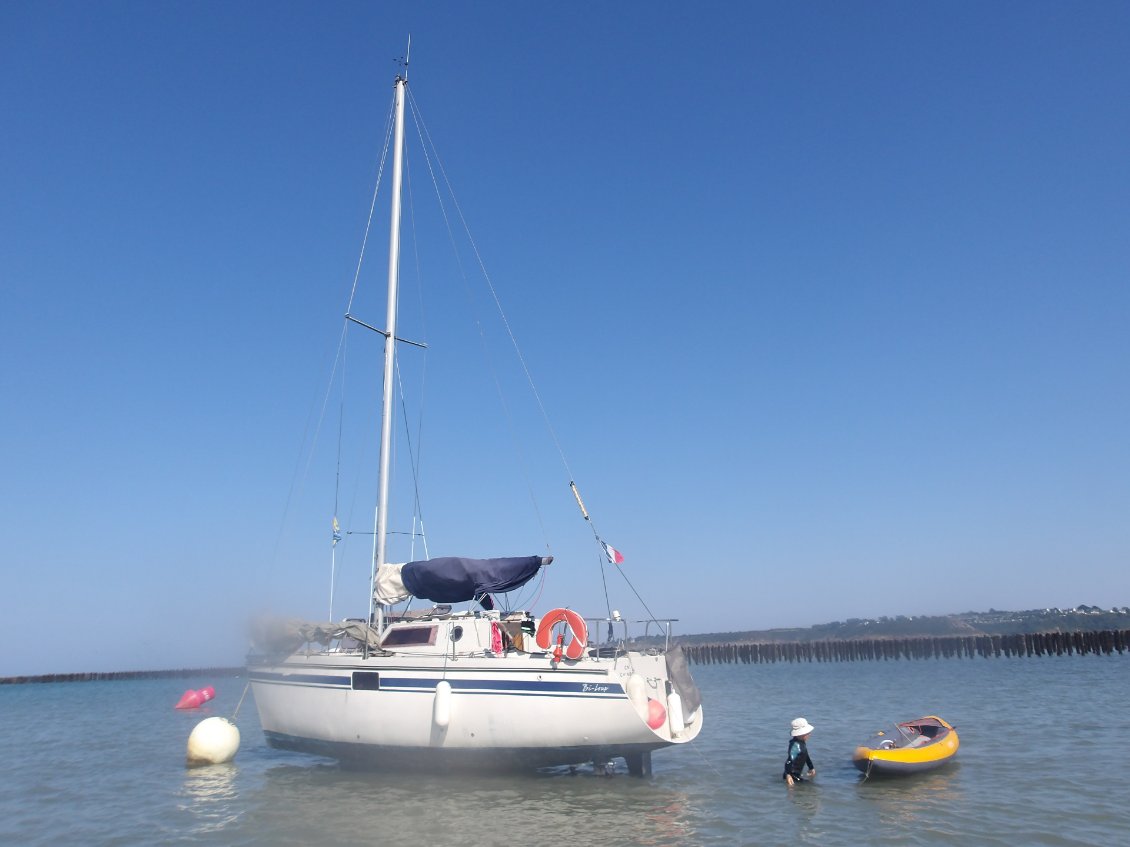 Posey à St Géran, ce coup ci on choisit l'option facilité: la bouée visiteur!
