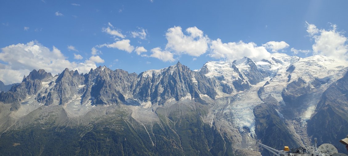 Du Brévent on voit le massif du Mont Blanc